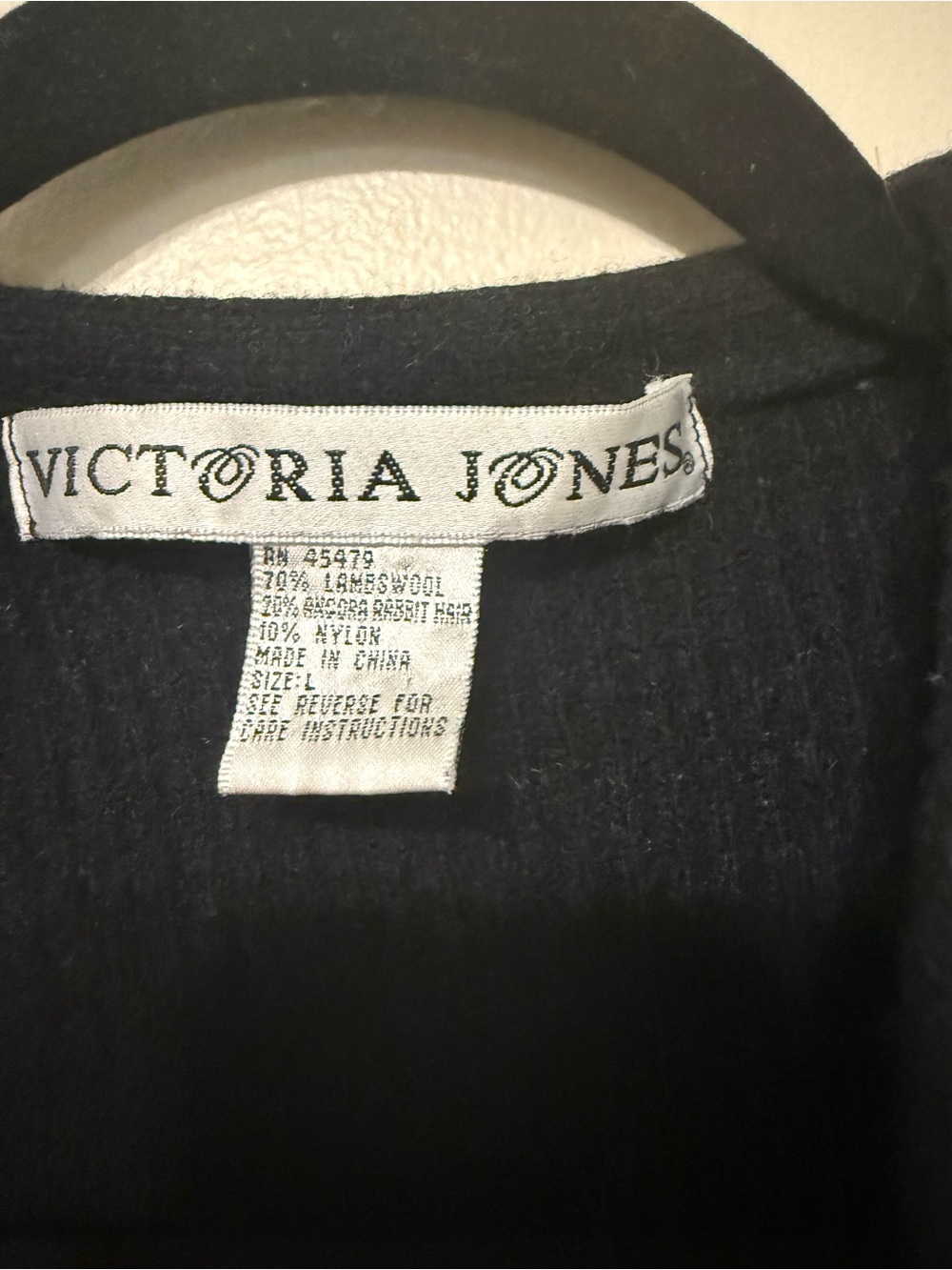 Victoria Jones Black Pearl-Button Knit Women's Sweater - Picture 2 of 7